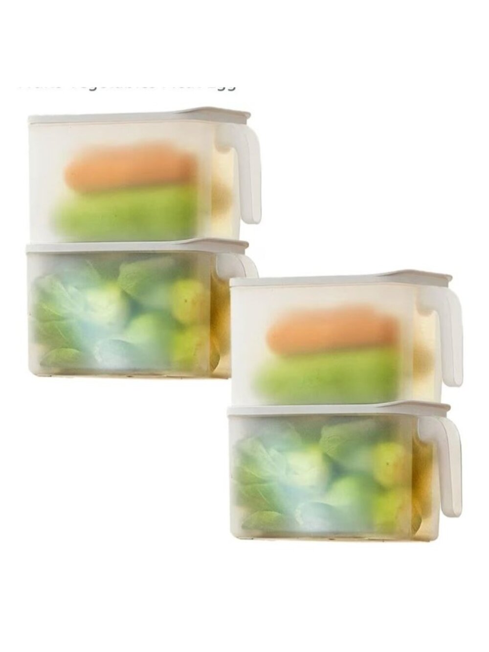 4-Pack 4.5L Plastic Storage Containers Lids Stackable Refrigerator Organizer